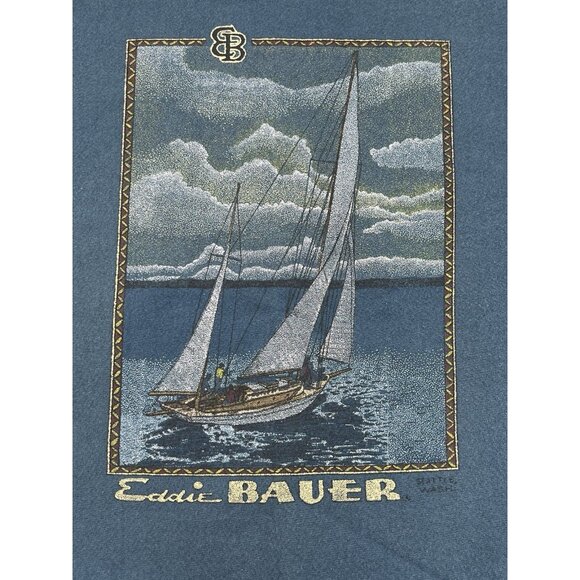 EDDIE BAUER GALT SAND Sweatshirt Mens Sz M Vintage Pullover Seattle Washington - Picture 3 of 10